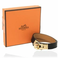 Hermes Hermès Kelly Double Tour Leather Bracelet For Women -Deals Hermes Store luxury women hermes used accessories p26747 006