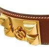 Hermes Brown Leather Collier De Chien Medor Belt 80 For Women