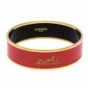 Hermes Hermès Rouge Casaque Enamel Calèche Wide Bangle Bracelet For Women -Deals Hermes Store luxury women hermes used accessories p269361 005