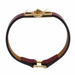 Hermes Hermès Rouge Grenat Leather Micro Rivale Bracelet S For Women 11 Hermes Hermès Rouge Grenat Leather Micro Rivale Bracelet S For Women -Deals Hermes Store luxury women hermes used accessories p270006 001