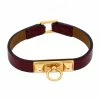 Hermes Hermès Rouge Grenat Leather Micro Rivale Bracelet S For Women 1 Hermes Hermès Rouge Grenat Leather Micro Rivale Bracelet S For Women -Deals Hermes Store luxury women hermes used accessories p270006 004