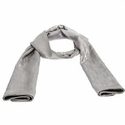 Hermes Hermès Grey Silk Wool Jacquard Façonnée Grand H Scarf For Women -Deals Hermes Store luxury women hermes used accessories p271369 003