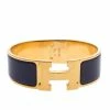 Hermes Hermès Clic Clac H Iris Purple Gold Plated Wide Bracelet GM For Women -Deals Hermes Store luxury women hermes used accessories p275261 006
