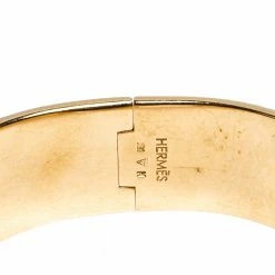 Hermes Hermès Clic Clac H Rouge Amarante Gold Plated Wide Bracelet PM For Women -Deals Hermes Store luxury women hermes used accessories p275346 005