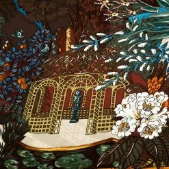 Hermes Hermès Chocolat Brown Jardins D'Hiver Silk Twill Square Scarf For Women -Deals Hermes Store luxury women hermes used accessories p277250 007