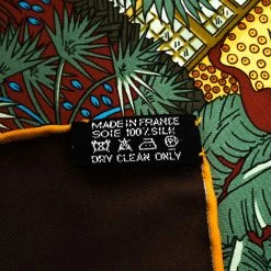 Hermes Hermès Chocolat Brown Jardins D'Hiver Silk Twill Square Scarf For Women -Deals Hermes Store luxury women hermes used accessories p277250 008