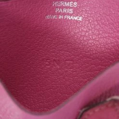 Hermes Pink Ostrich Leather Bearn Card Holder For Women -Deals Hermes Store luxury women hermes used accessories p280213 003