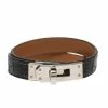 Hermes Kelly Double Tour Black Exotic Leather Palladium Plated Bracelet S For Women -Deals Hermes Store luxury women hermes used accessories p280967 001