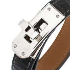 Hermes Kelly Double Tour Black Exotic Leather Palladium Plated Bracelet S For Women -Deals Hermes Store luxury women hermes used accessories p280967 1585652305 008