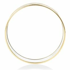 Hermes Balcons Du Guadalquivir White Enamel Gold Plated Wide Bangle For Women -Deals Hermes Store luxury women hermes used accessories p28135 005