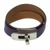 Hermes Kelly Double Tour Purple Leather Bracelet For Women -Deals Hermes Store luxury women hermes used accessories p28390 001
