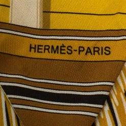 Hermes Yellow Patchwork Silk Maxi Twilly Scarf For Women -Deals Hermes Store luxury women hermes used accessories p287191 003