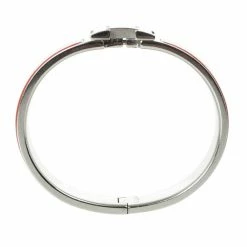 Hermes Clic H Orange Enamel Bracelet For Women -Deals Hermes Store luxury women hermes used accessories p28745 004