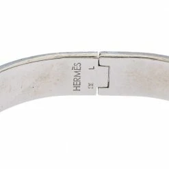 Hermes Hermès Clic H Yellow Enamel Palladium Plated Narrow Bracelet GM For Women -Deals Hermes Store luxury women hermes used accessories p289754 003