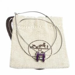 Hermes Pop H Purple Lacquer Palladium Plated Pendant For Women -Deals Hermes Store luxury women hermes used accessories p292783 003