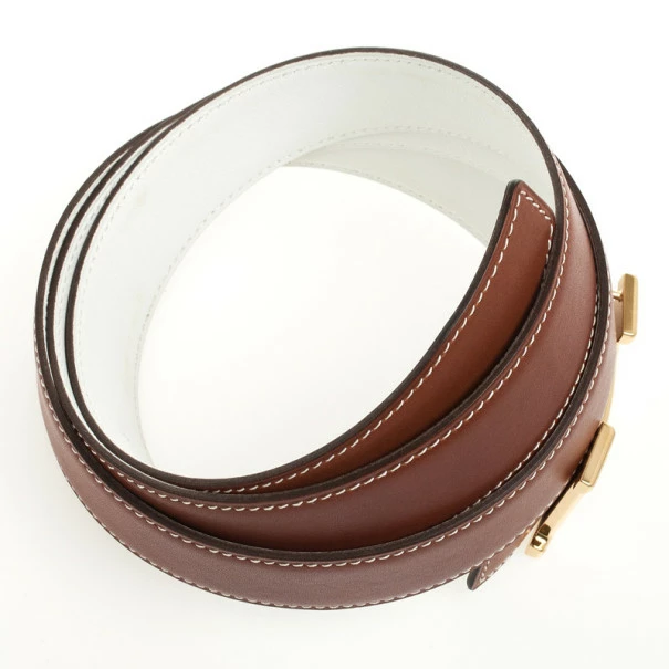 Hermes Brown Leather H Logo Constance Belt 97 CM For Women 5 Hermes Brown Leather H Logo Constance Belt 97 CM For Women - Image 3