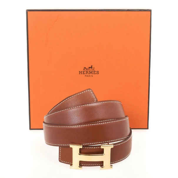 Hermes Brown Leather H Logo Constance Belt 97 CM For Women 7 Hermes Brown Leather H Logo Constance Belt 97 CM For Women - Image 5