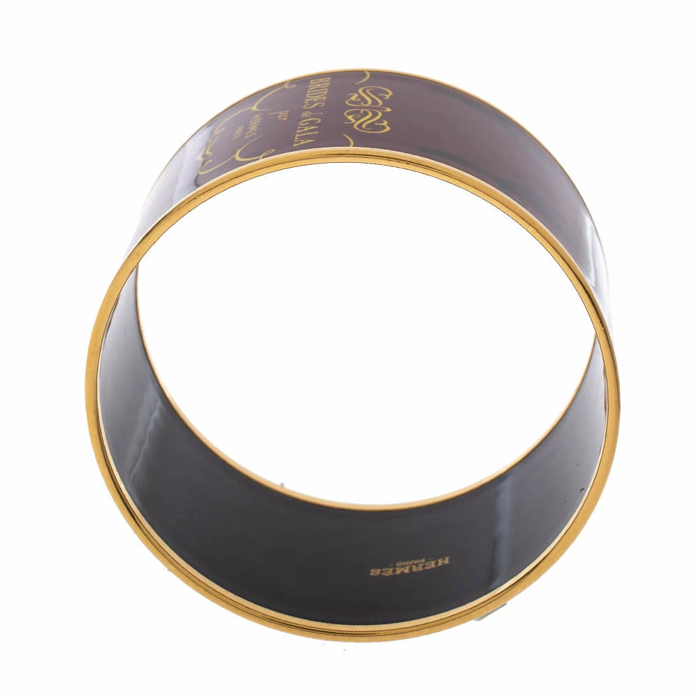 Hermes Brides De Gala Tattoo Printed Enamel Extra Wide Bangle Bracelet For Women 6 Hermes Brides De Gala Tattoo Printed Enamel Extra Wide Bangle Bracelet For Women - Image 4