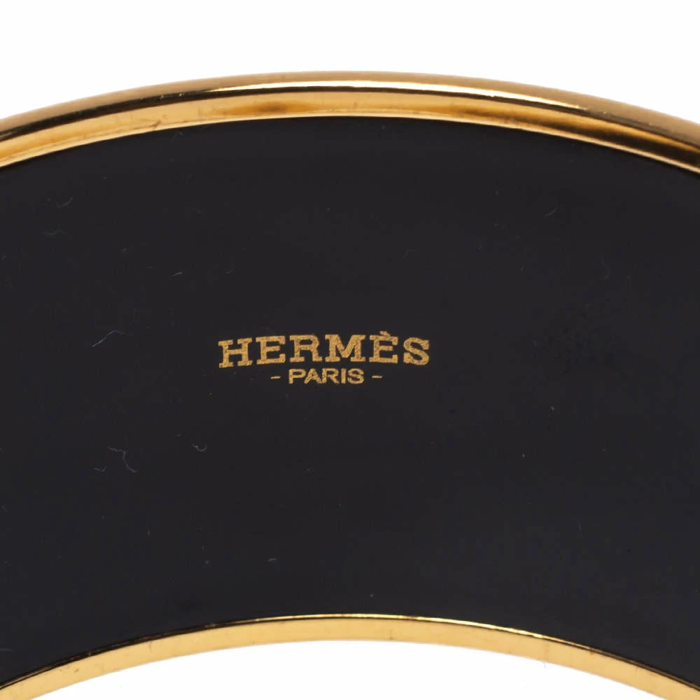 Hermes Brides De Gala Tattoo Printed Enamel Extra Wide Bangle Bracelet For Women 8 Hermes Brides De Gala Tattoo Printed Enamel Extra Wide Bangle Bracelet For Women - Image 6