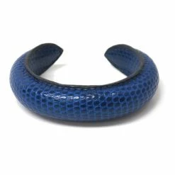 Hermes Lizard Blue Bangle For Women