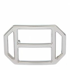 Hermes Silver Metal Tone H Hexagonal Buckle For Women