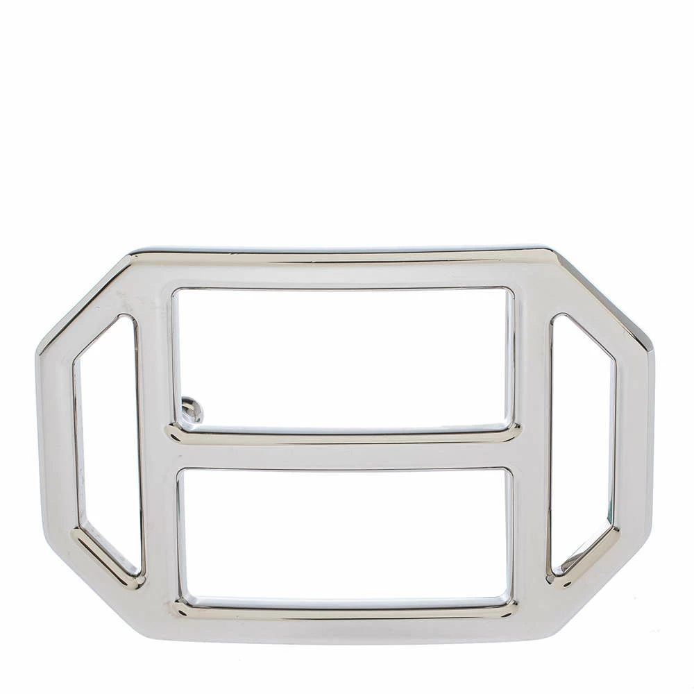 Hermes Silver Metal Tone H Hexagonal Buckle For Women 3 Hermes Silver Metal Tone H Hexagonal Buckle For Women