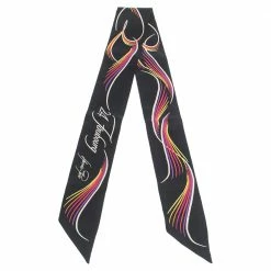 Hermes Black Printed Silk 24 Faubourg Twilly Scarf For Women
