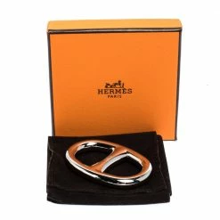 Hermes Chaine D'Ancre Palladium Plated Scarf Ring For Women -Deals Hermes Store luxury women hermes used accessories p300379 003