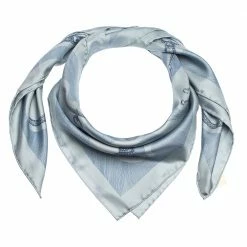 Hermes Brittany Blue Etude Pour Une Parure De Gala Silk Twill Square Scarf For Women