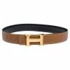 Hermes Marron D'Inde Epsom Leather Constance Reversible Belt 75CM For Women