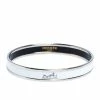 Hermes Caleche White Enamel Palladium Plated Narrow Bangle Bracelet For Women -Deals Hermes Store luxury women hermes used accessories p309847 003