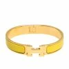Hermes Hermès Clic H Yellow Enamel Gold Plated Narrow Bracelet GM For Women 1 Hermes Hermès Clic H Yellow Enamel Gold Plated Narrow Bracelet GM For Women -Deals Hermes Store luxury women hermes used accessories p312678 002