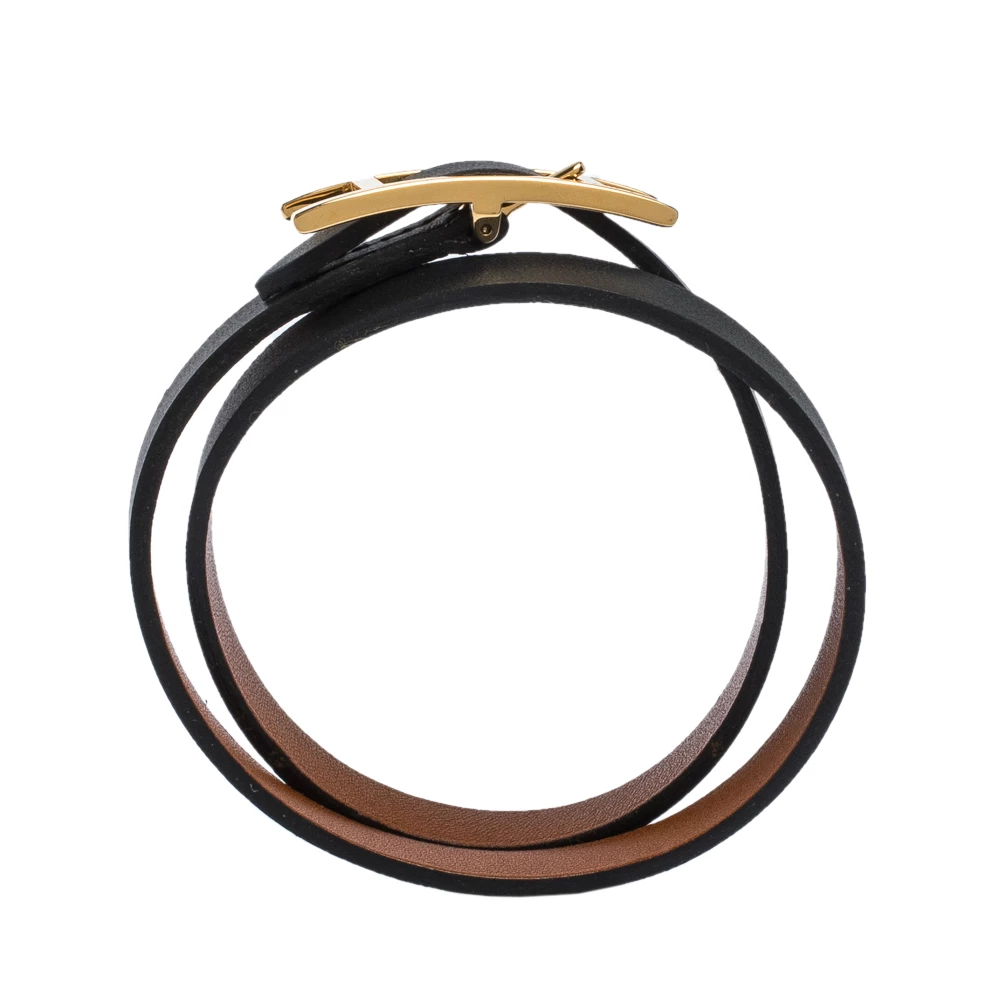 Hermes Behapi Black And Brown Double Tour Reversible Bracelet XS For Women 6 Hermes Behapi Black And Brown Double Tour Reversible Bracelet XS For Women - Image 4