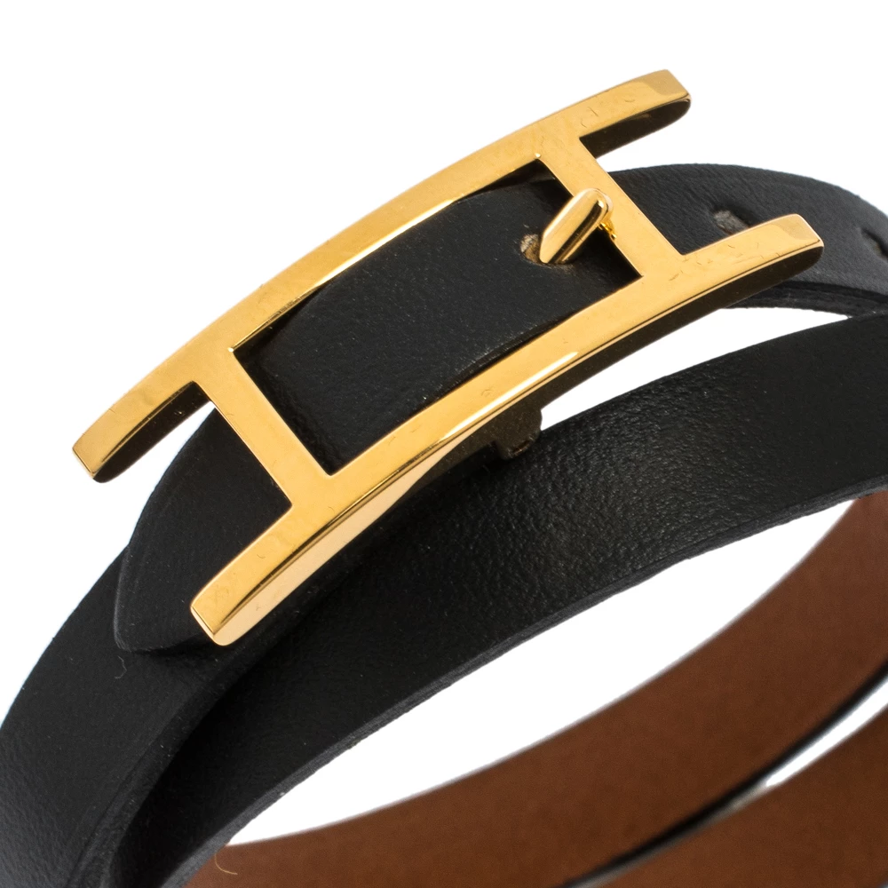 Hermes Behapi Black And Brown Double Tour Reversible Bracelet XS For Women 5 Hermes Behapi Black And Brown Double Tour Reversible Bracelet XS For Women - Image 3