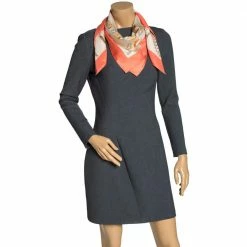 Hermes Coral & Beige Plumes II Print Silk Scarf For Women -Deals Hermes Store luxury women hermes used accessories p313260 004