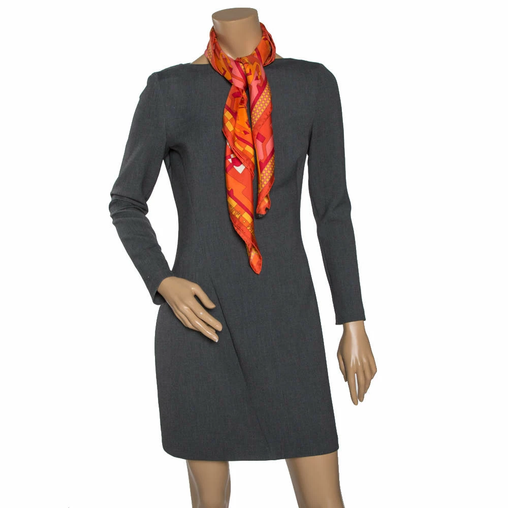 Hermes Orange Steeple Chase Print Silk Scarf For Women 4 Hermes Orange Steeple Chase Print Silk Scarf For Women - Image 2