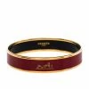 Hermes Caleche Red Enamel Gold Plated Bangle Bracelet For Women -Deals Hermes Store luxury women hermes used accessories p320259 003