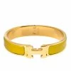 Hermes Clic H Yellow Enamel Gold Plated Narrow Bracelet For Women -Deals Hermes Store luxury women hermes used accessories p320743 003