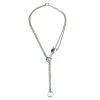 Hermes Hermès Sterling Silver Galop Necklace MM For Women -Deals Hermes Store luxury women hermes used accessories p320975 003