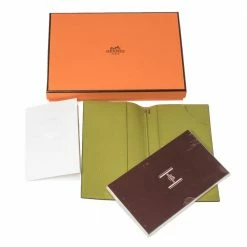 Hermes Vert Chartreuse Mysore Leather Vision II Simple Agenda Cover For Women -Deals Hermes Store luxury women hermes used accessories p321418 001