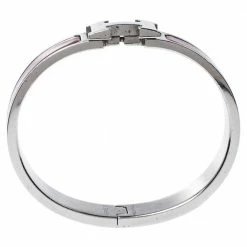 Hermes Clic H Rouge De Chine Palladium Plated Narrow Bracelet PM For Women -Deals Hermes Store luxury women hermes used accessories p322848 003
