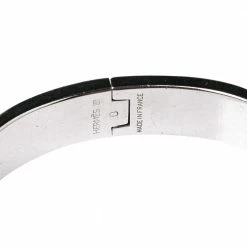 Hermes Clic H Rouge De Chine Palladium Plated Narrow Bracelet PM For Women -Deals Hermes Store luxury women hermes used accessories p322848 006