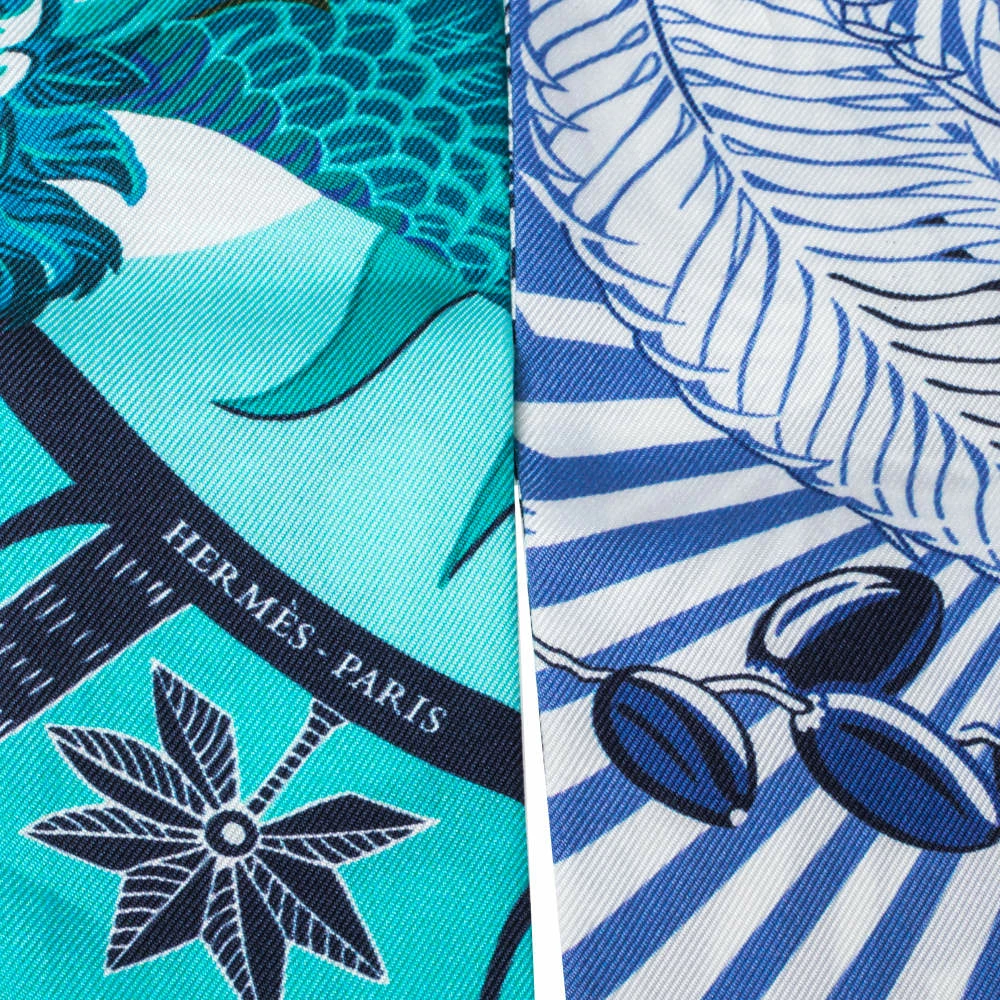 Hermes Green Mythiques Phoenix Coloriage Silk Twilly Scarf For Women 5 Hermes Green Mythiques Phoenix Coloriage Silk Twilly Scarf For Women - Image 3