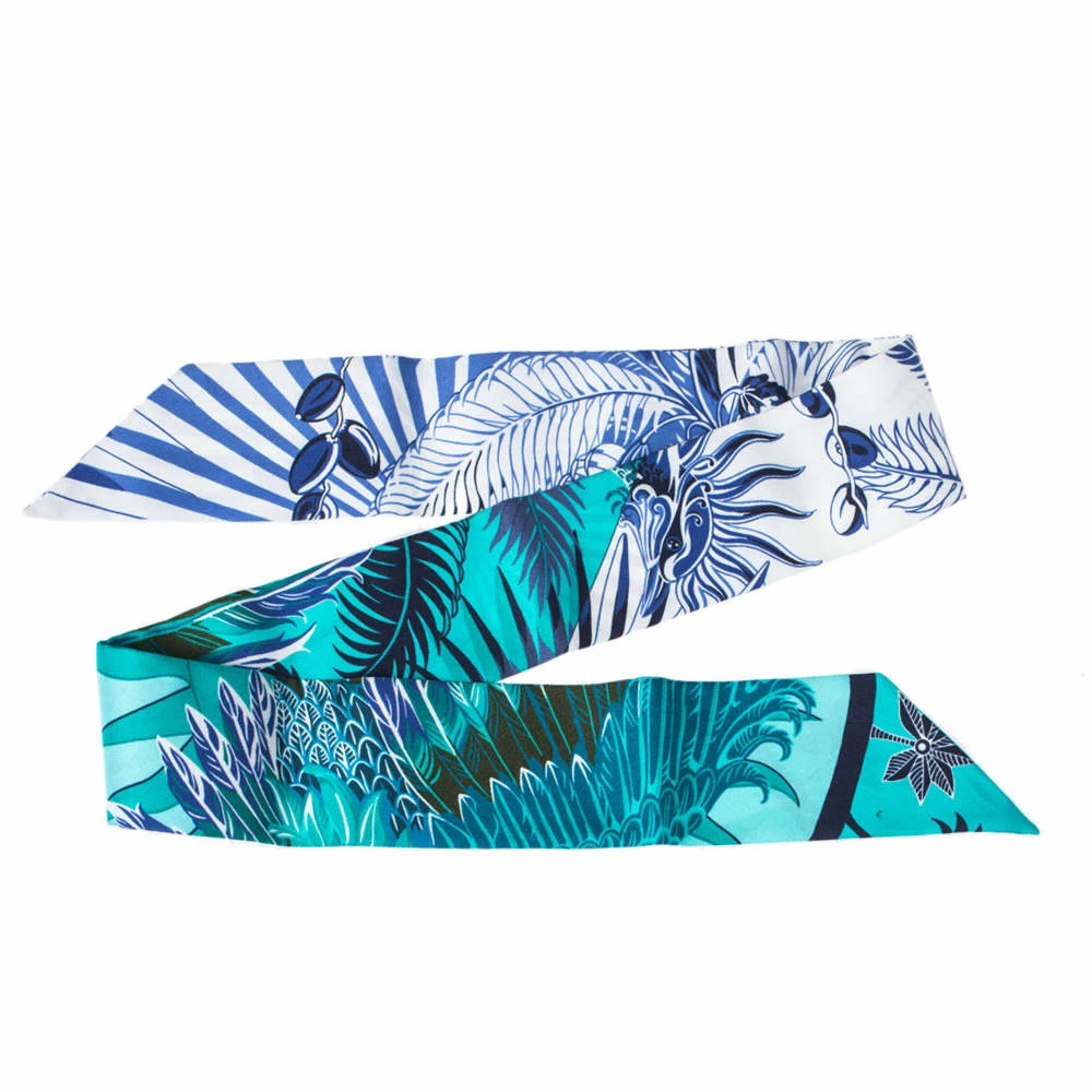 Hermes Green Mythiques Phoenix Coloriage Silk Twilly Scarf For Women 4 Hermes Green Mythiques Phoenix Coloriage Silk Twilly Scarf For Women - Image 2