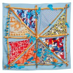 Hermes Hermès Blue Le Robinson Chic Silk Scarf For Women