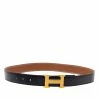Hermes Black/Brown Leather Constance Reversible Buckle Belt 80CM For Women -Deals Hermes Store luxury women hermes used accessories p329802 001