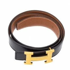 Hermes Black/Brown Leather Constance Reversible Buckle Belt 80CM For Women -Deals Hermes Store luxury women hermes used accessories p329802 006