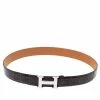 Hermes Dark Brown Crocodile Constance H Buckle Belt 90CM For Women