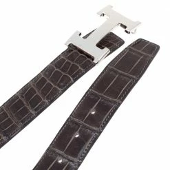 Hermes Dark Brown Crocodile Constance H Buckle Belt 90CM For Women -Deals Hermes Store luxury women hermes used accessories p329828 002