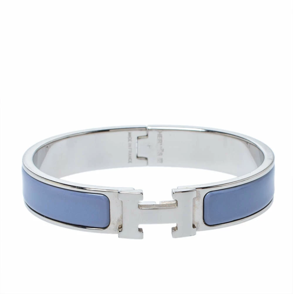 Hermes Hermès Clic H Enamel Palladium Plated Narrow Bracelet GM For Women 3 Hermes Hermès Clic H Enamel Palladium Plated Narrow Bracelet GM For Women